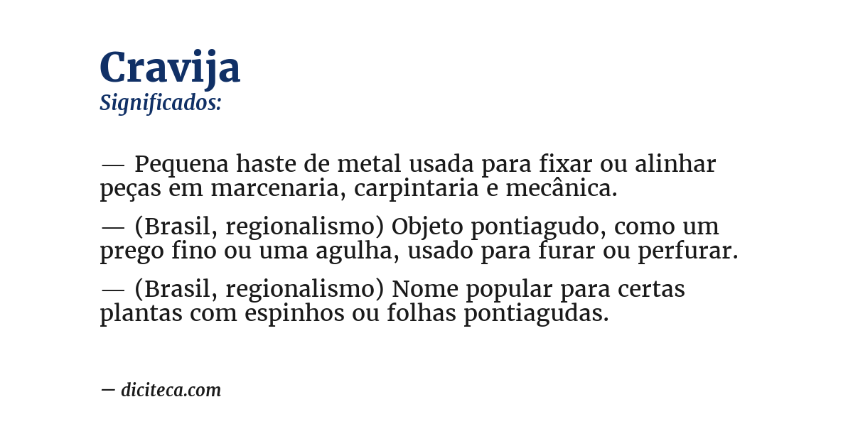 Significado de cravija