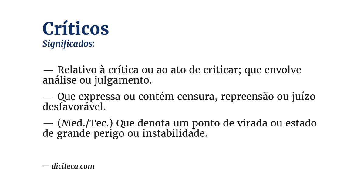 Significado de críticos