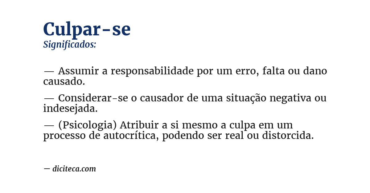 Significado de culpar-se