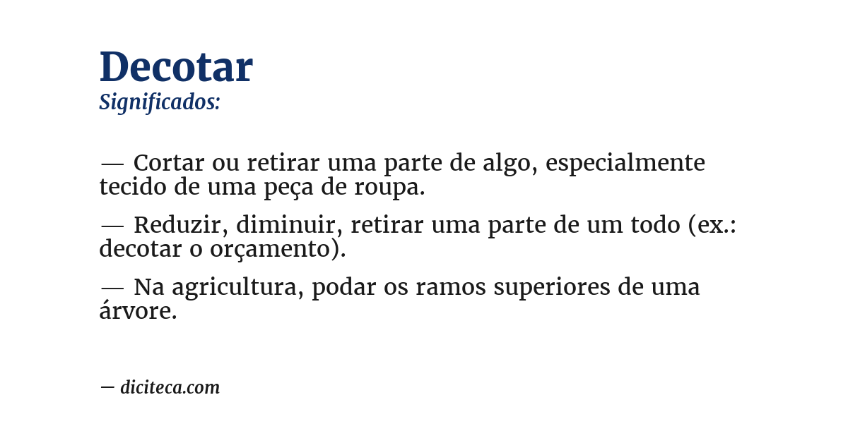 Significado de decotar