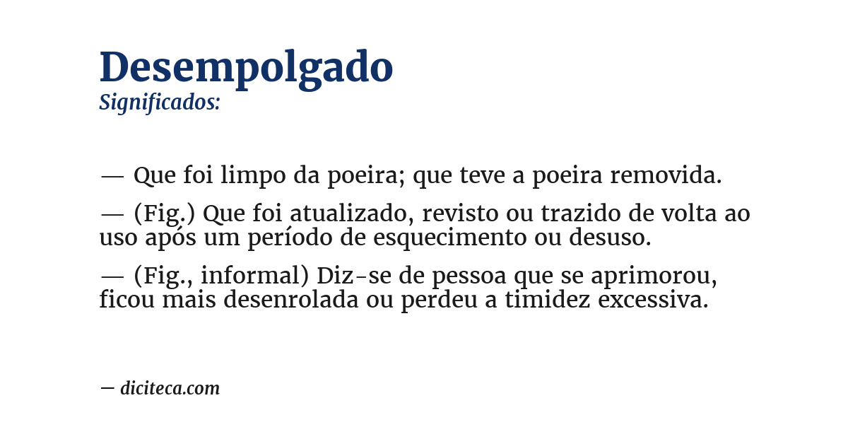 Significado de desempolgado