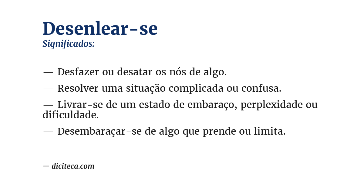 Significado de desenlear-se