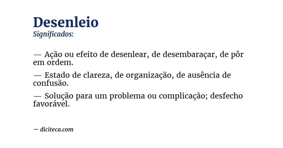 Significado de desenleio