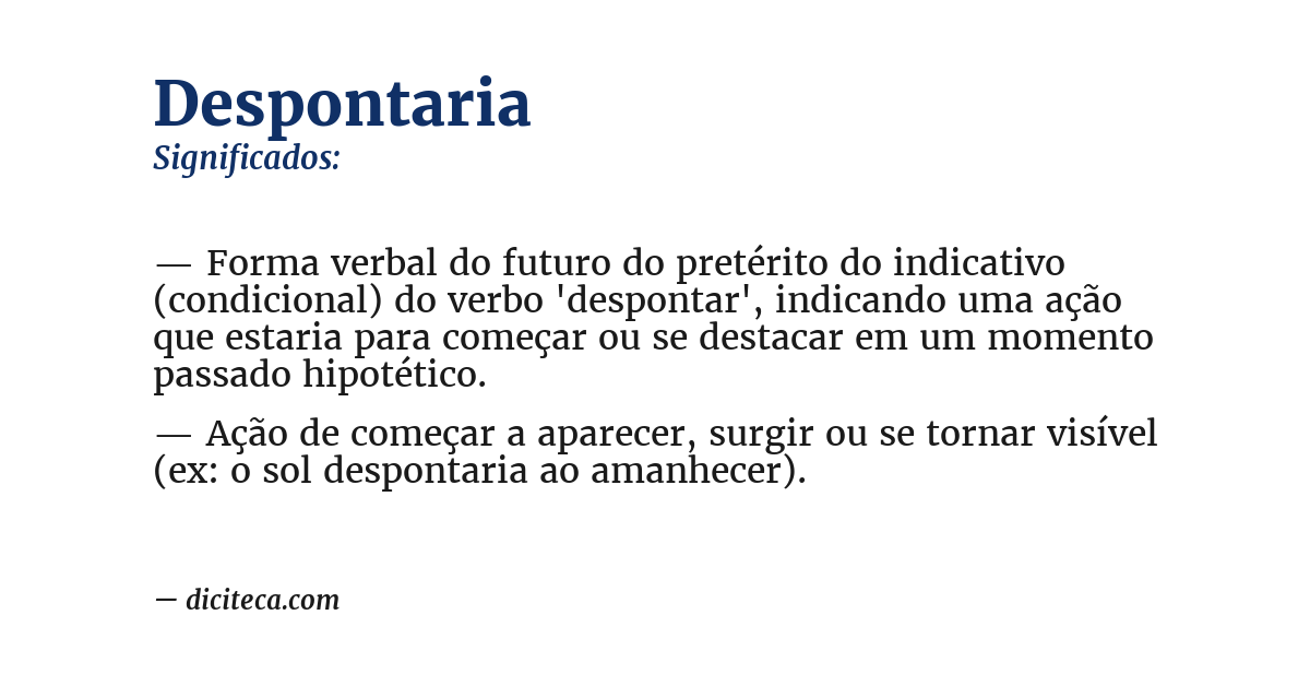 Significado de despontaria
