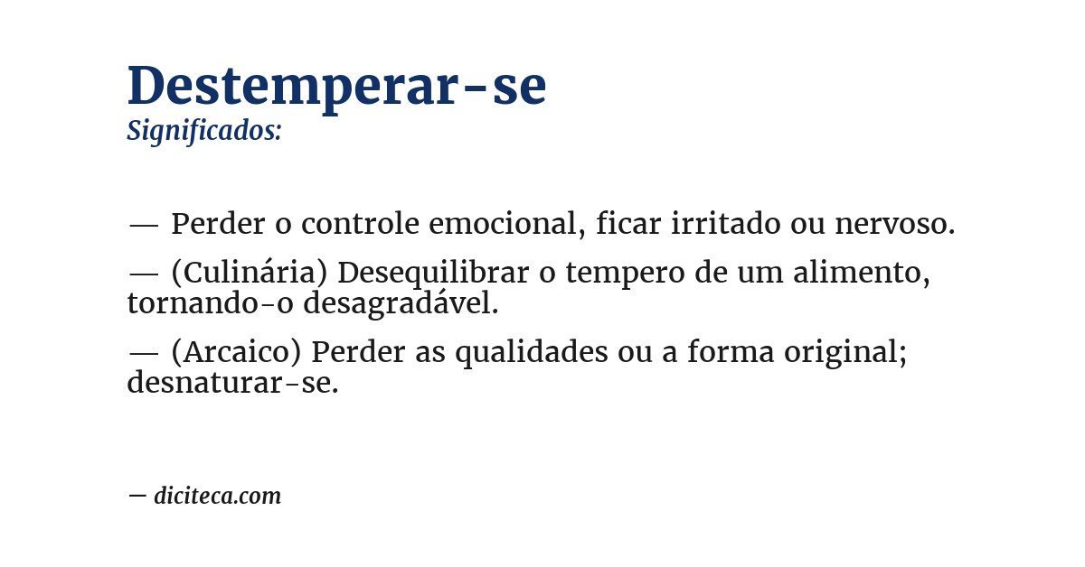 Significado de destemperar-se