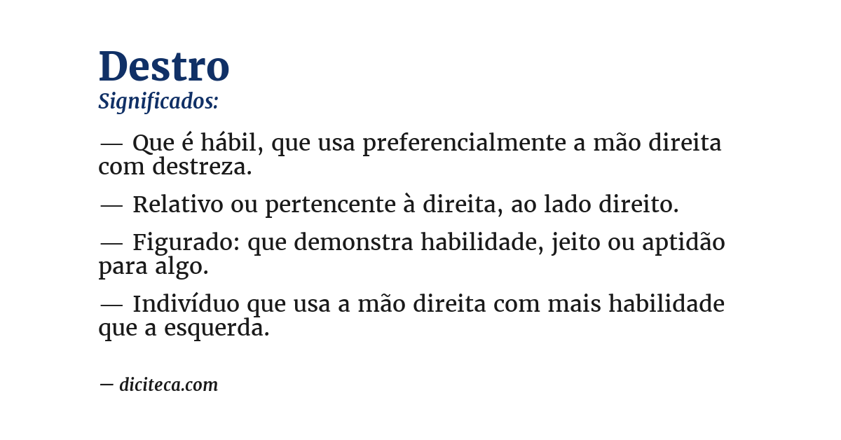 Significado de destro