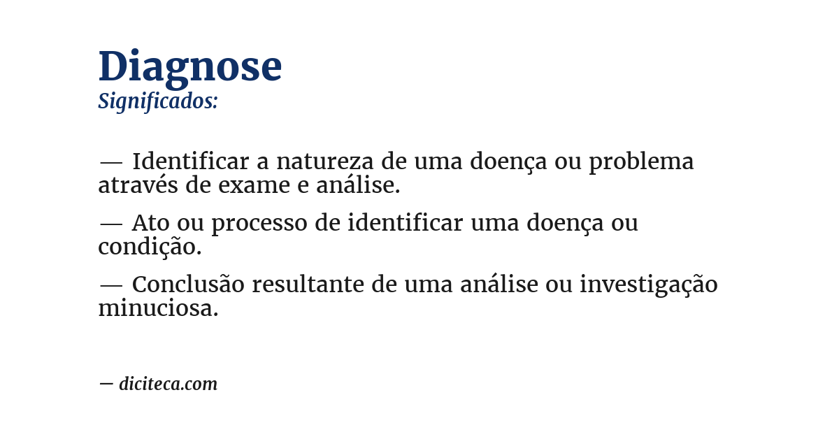 Significado de diagnose