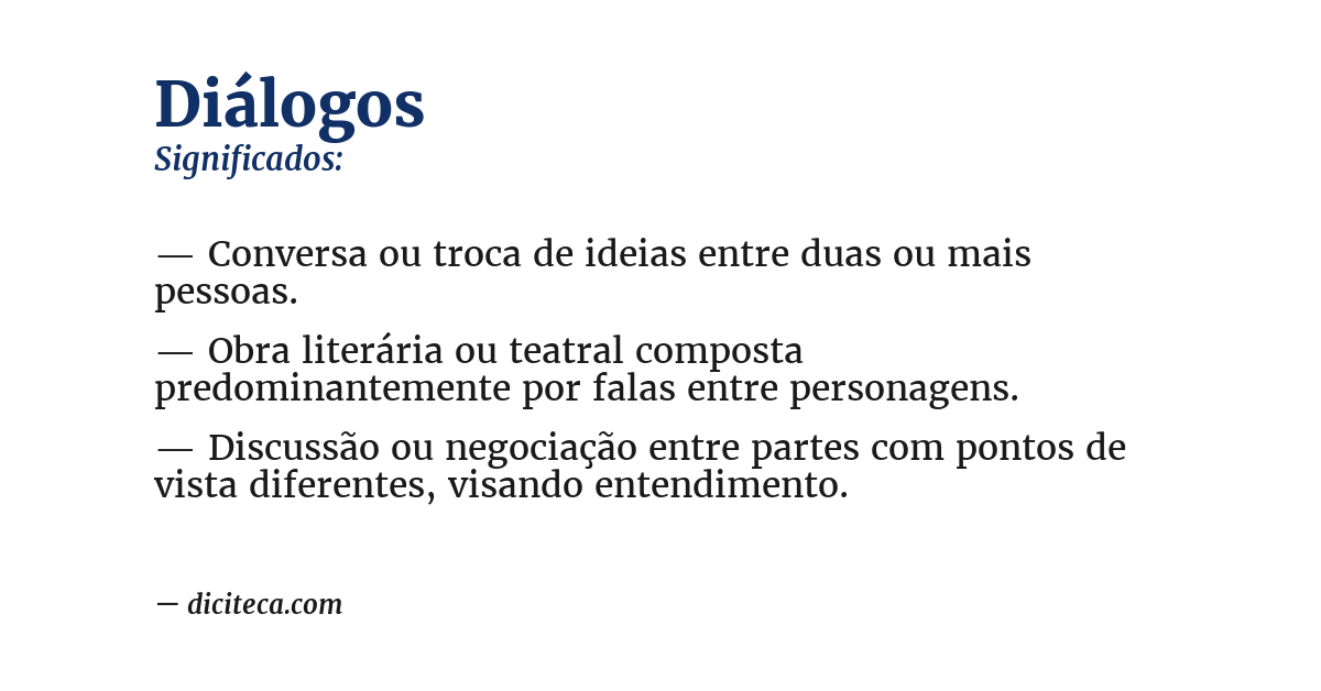 Significado de diálogos