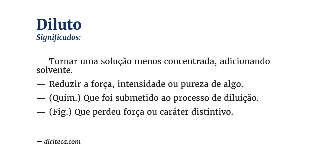 Significado de diluto