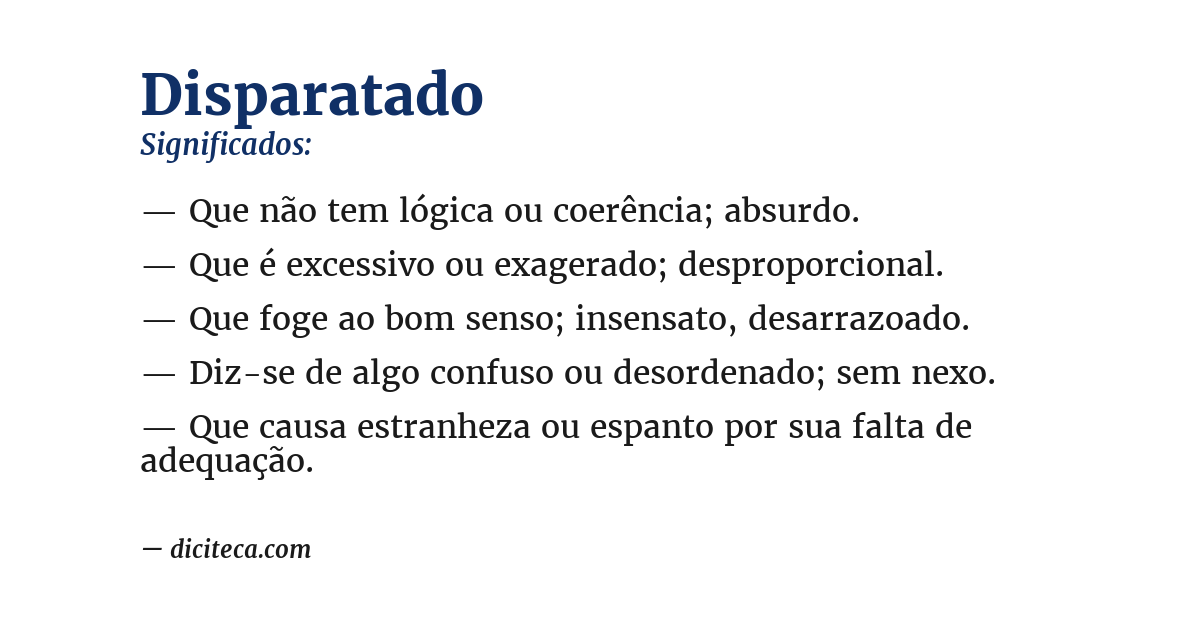Significado de disparatado