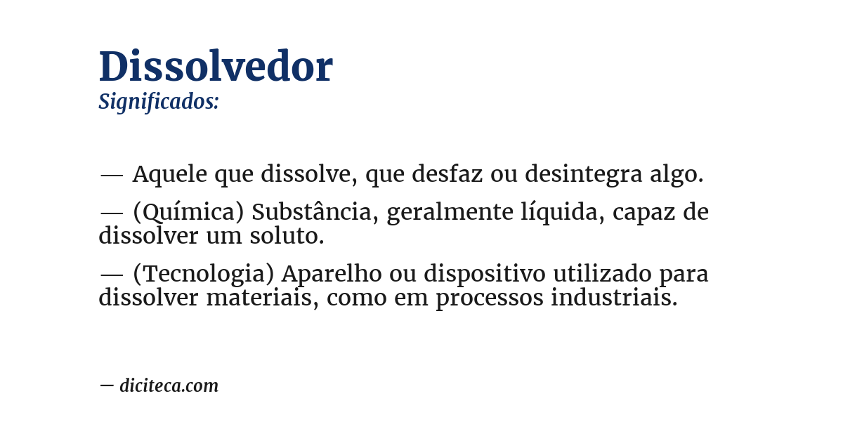 Significado de dissolvedor