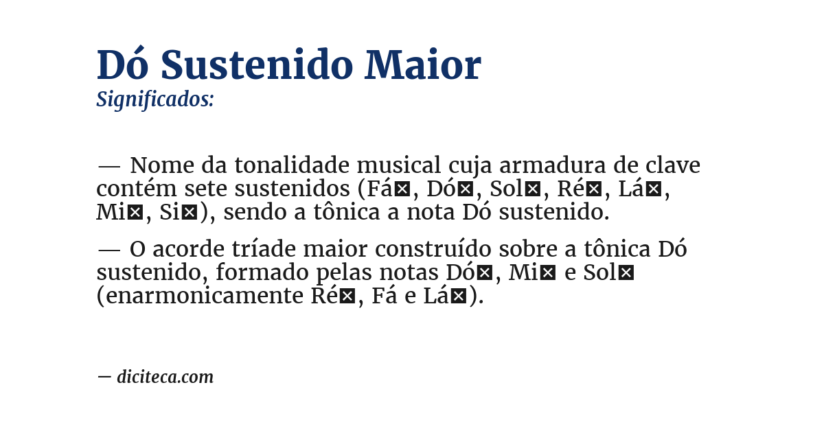 Significado de dó sustenido maior
