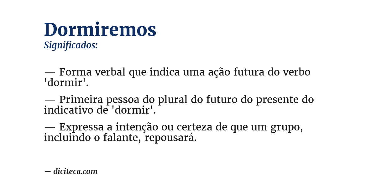 Significado de dormiremos