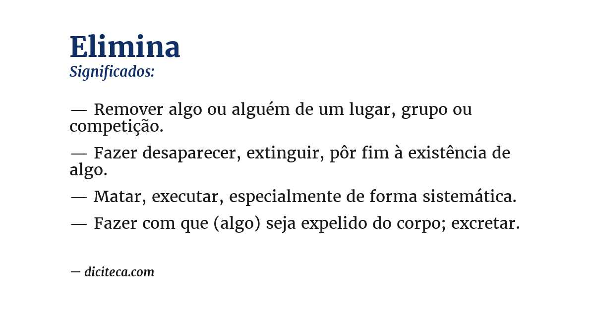 Significado de elimina