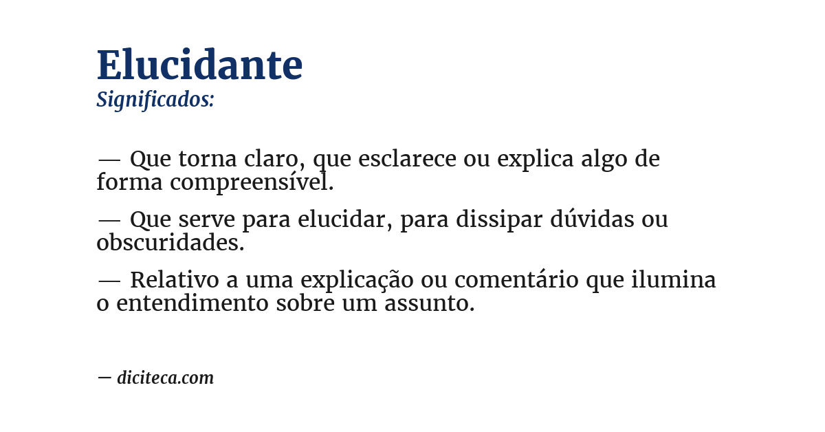 Significado de elucidante
