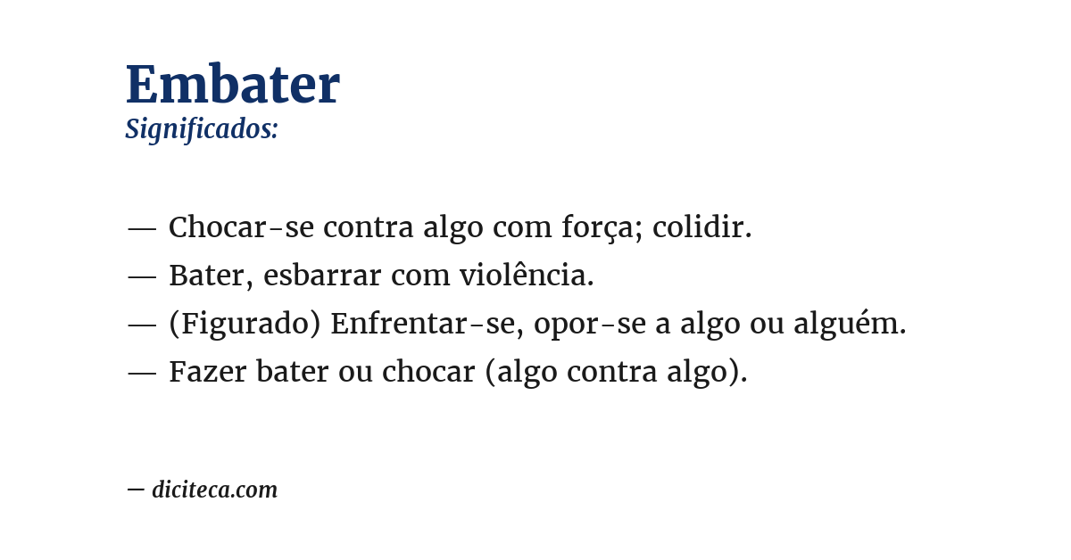 Significado de embater