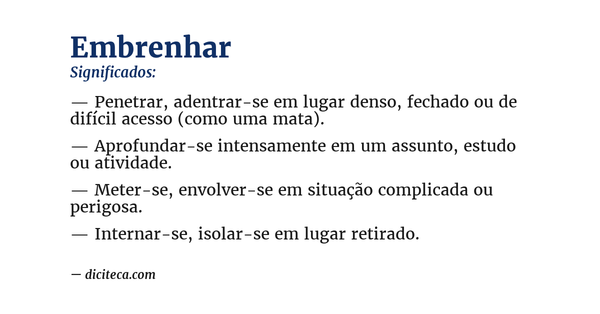 Significado de embrenhar