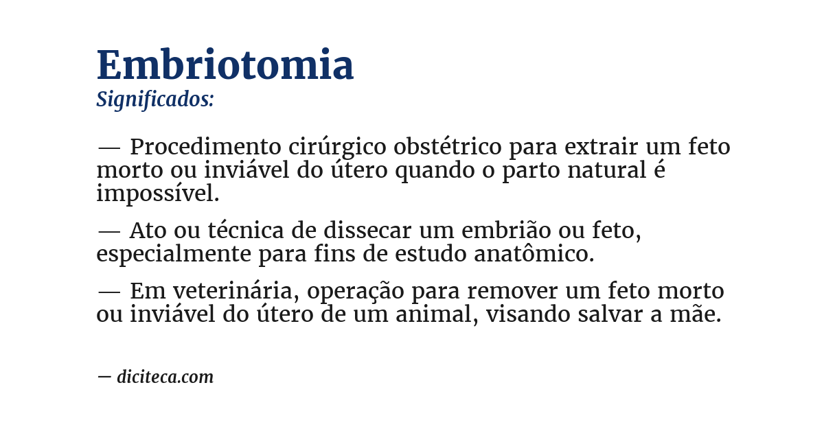 Significado de embriotomia