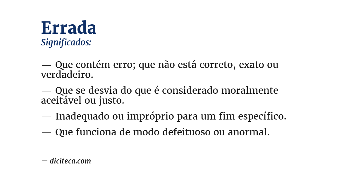 Significado de errada