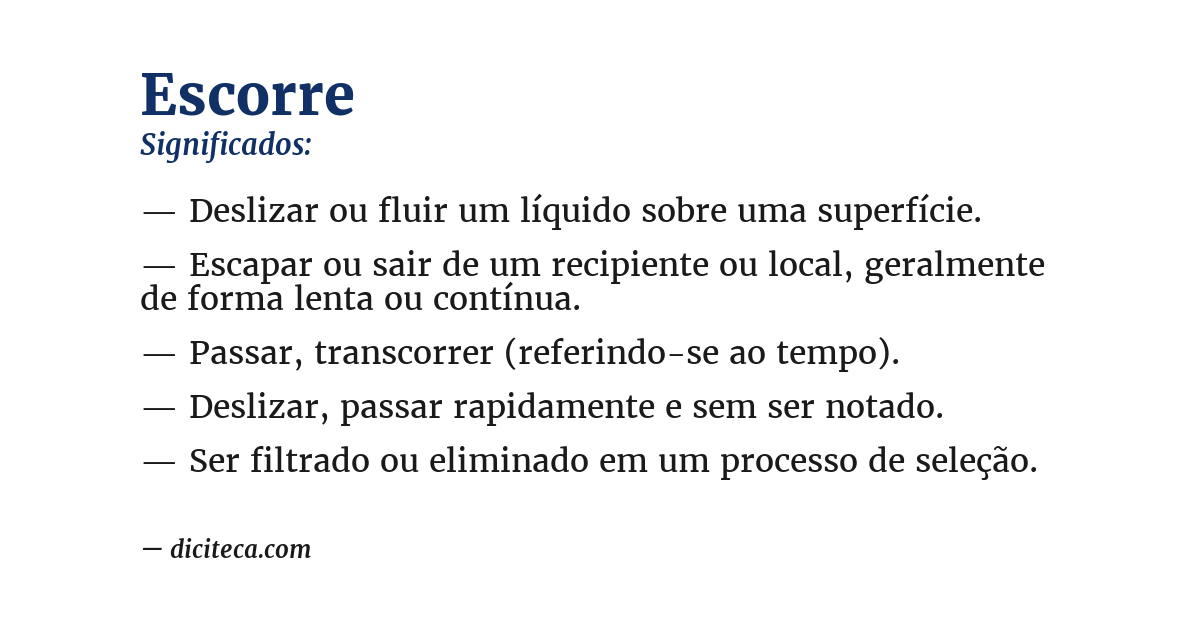 Significado de escorre