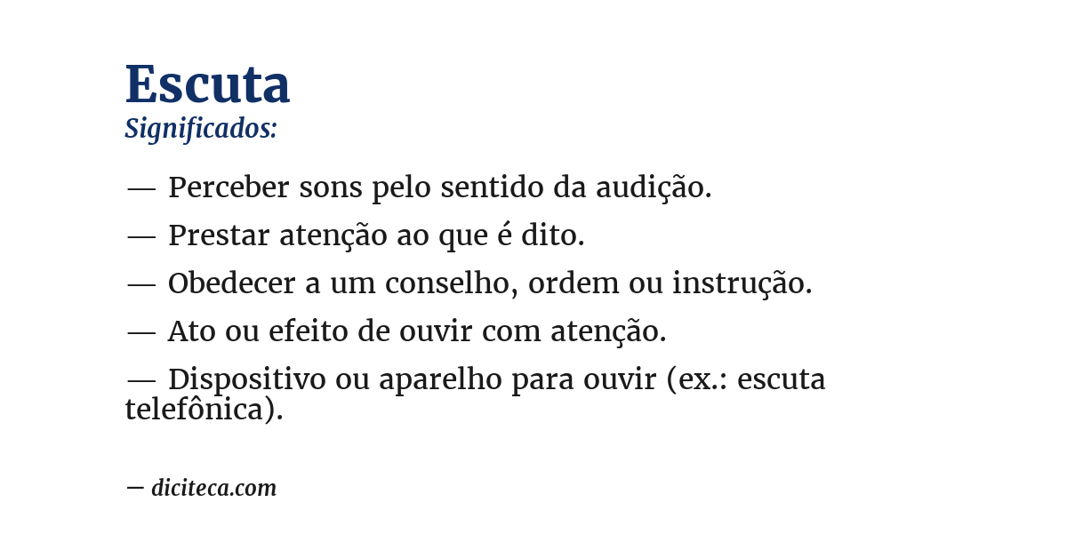Significado de escuta