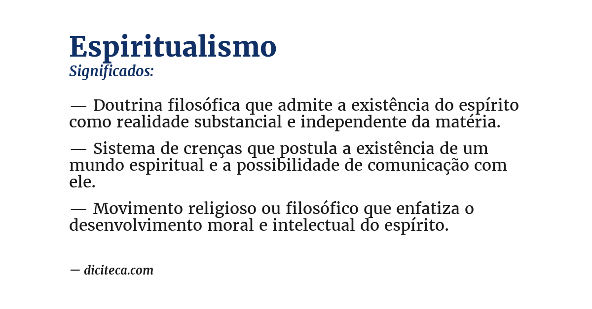 Significado de espiritualismo