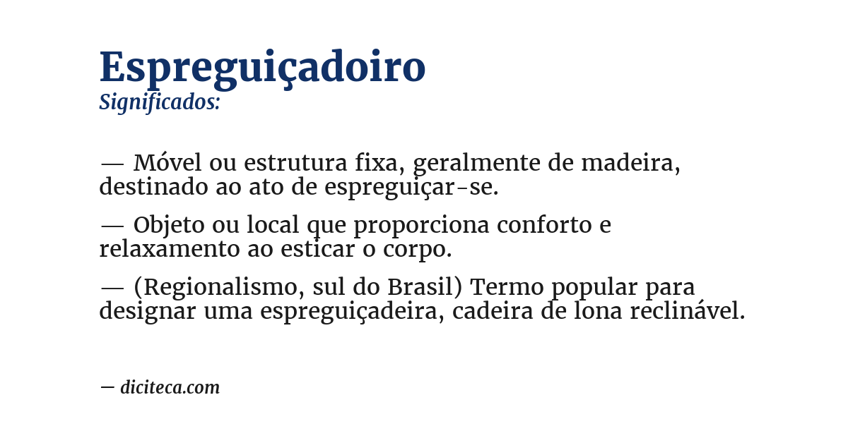 Significado de espreguiçadoiro
