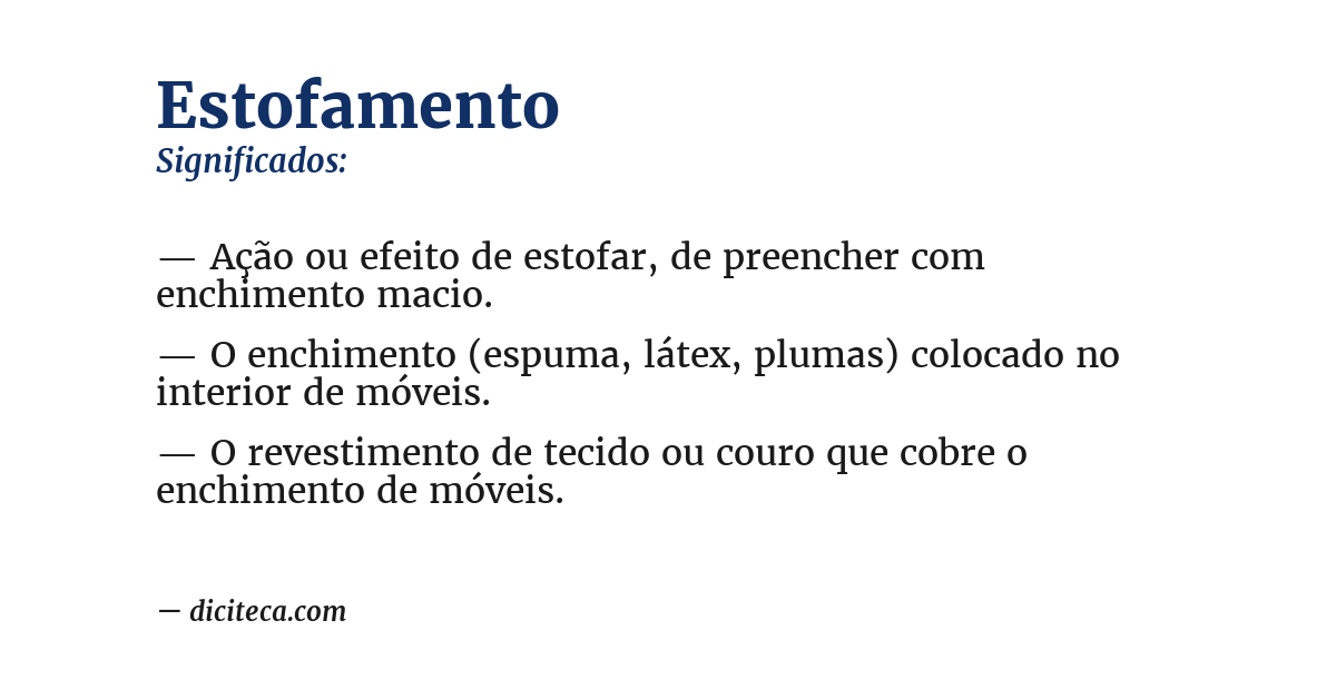 Significado de estofamento