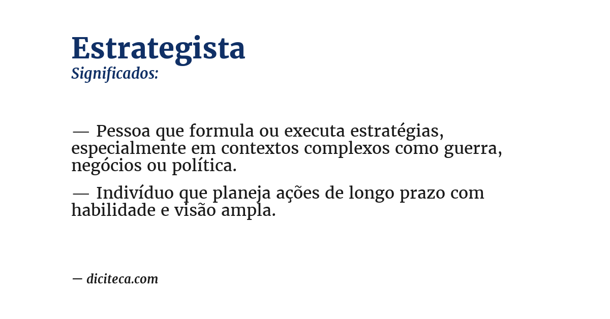 Significado de estrategista