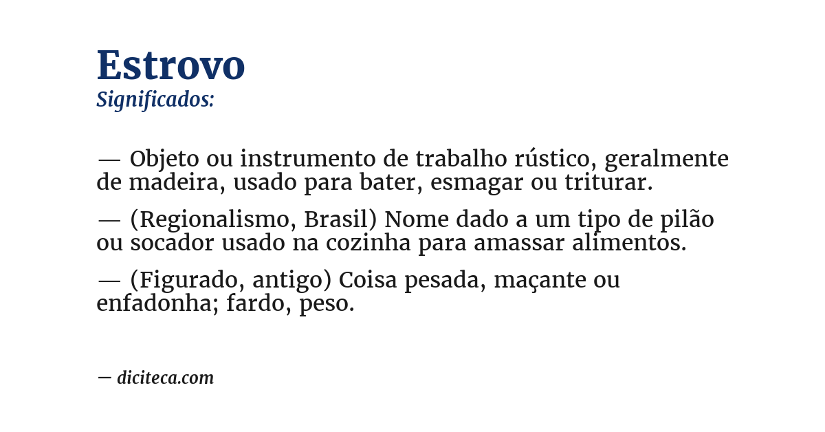 Significado de estrovo