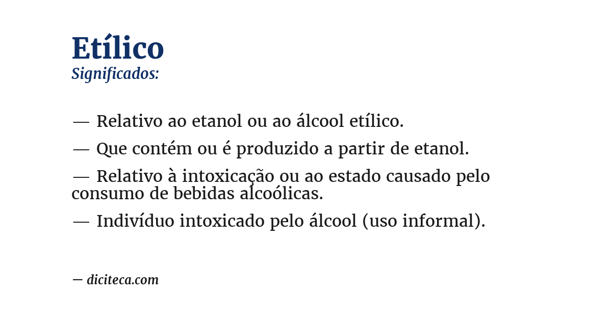 Significado de etílico