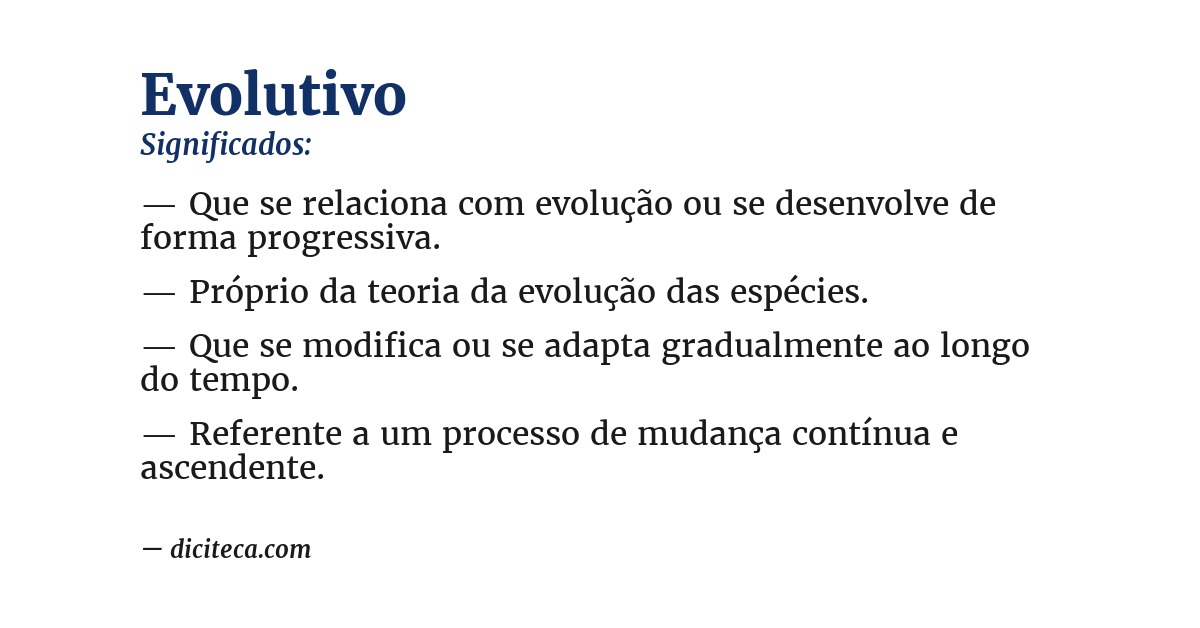 Significado de evolutivo