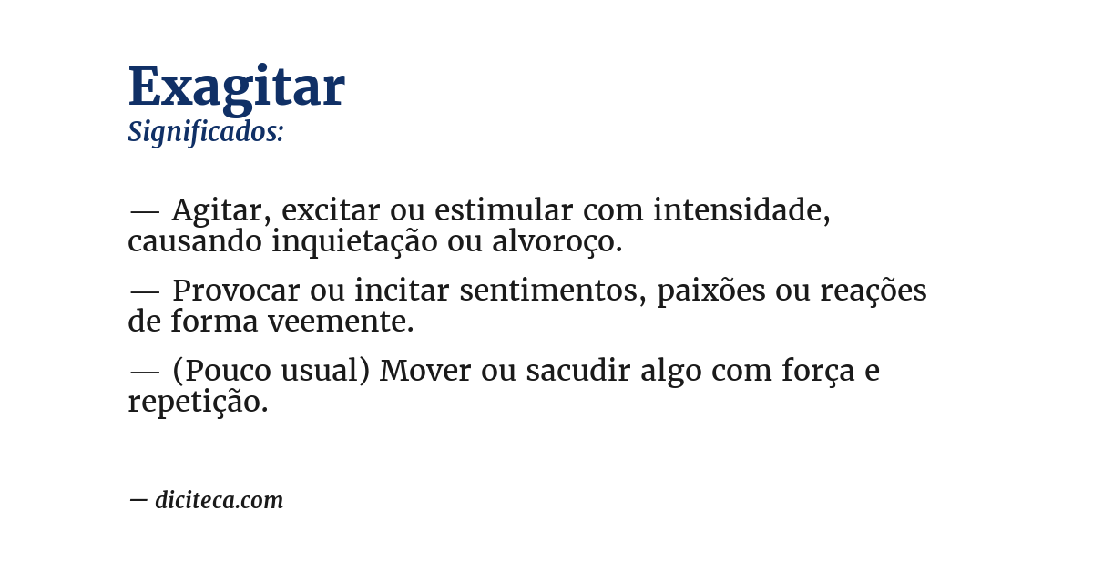 Significado de exagitar