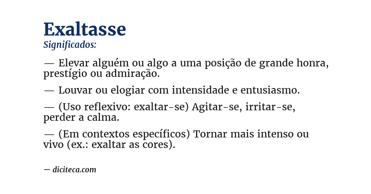 Significado de exaltasse