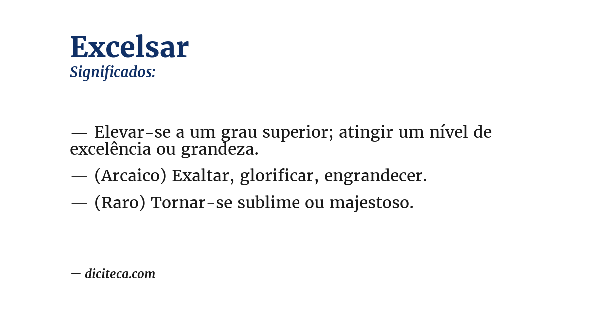 Significado de excelsar