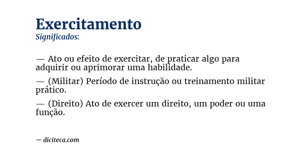 Significado de exercitamento