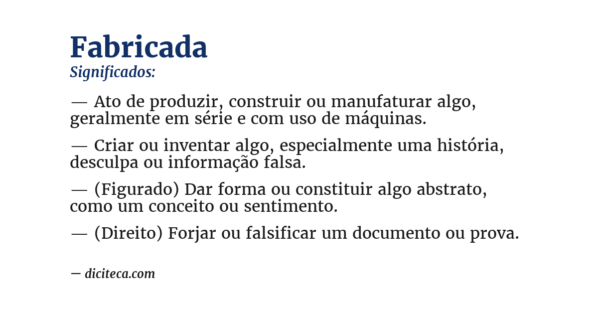 Significado de fabricada