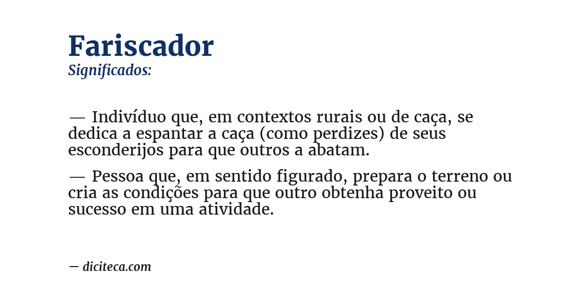 Significado de fariscador