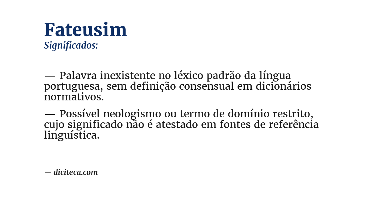 Significado de fateusim