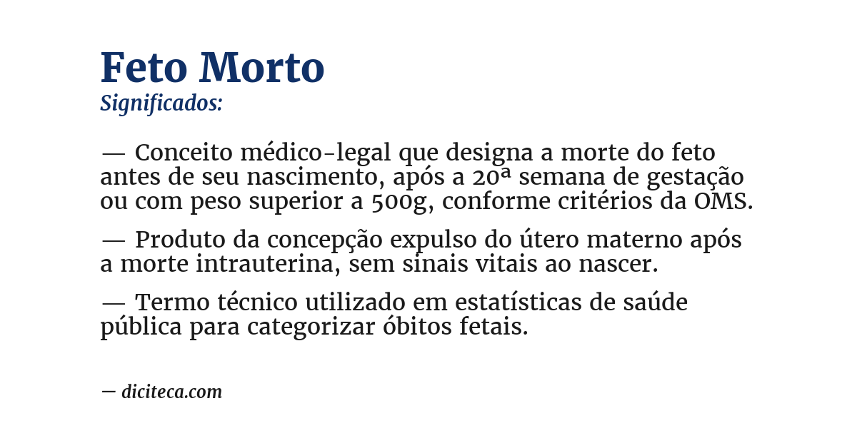 Significado de feto morto