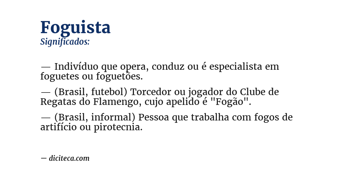 Significado de foguista