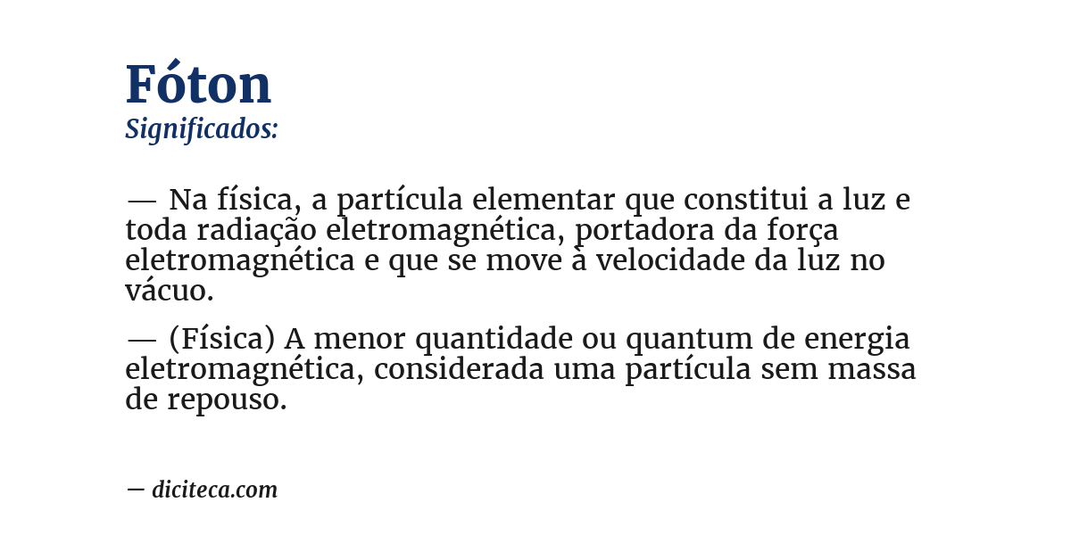 Significado de fóton