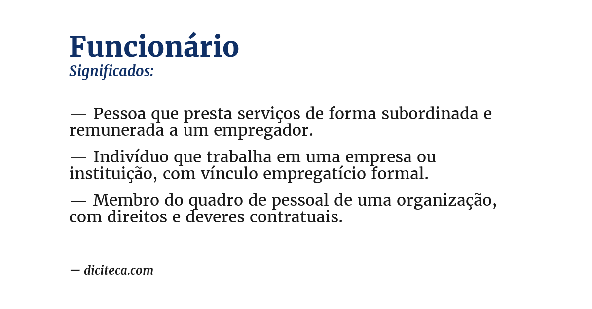 Significado de funcionário