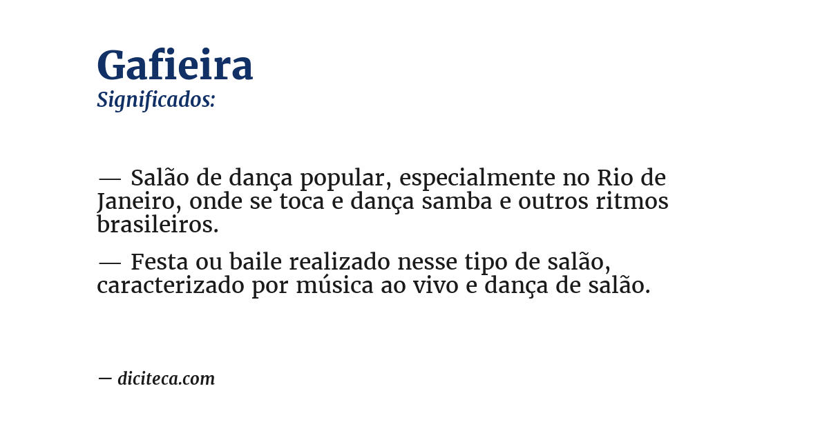 Significado de gafieira