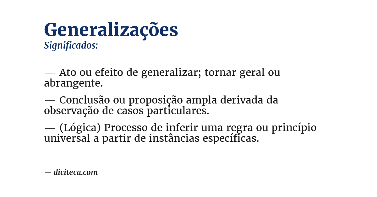 Significado de generalizações