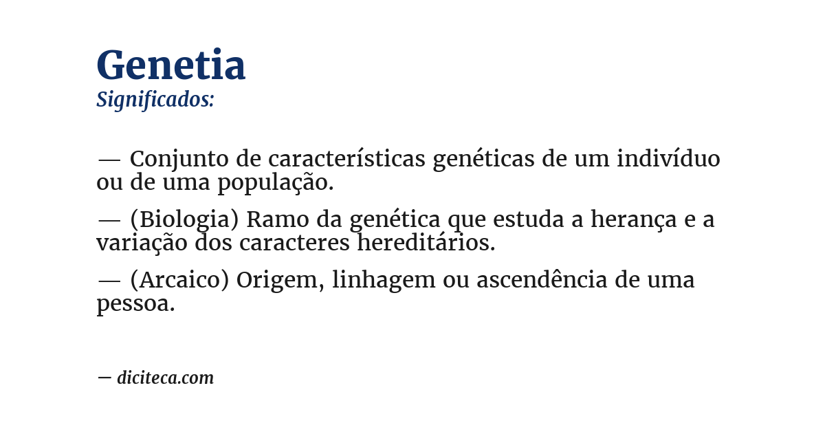 Significado de genetia