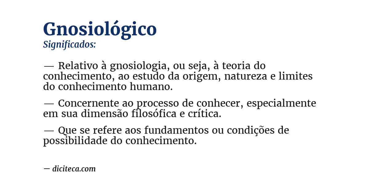 Significado de gnosiológico