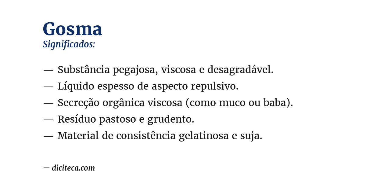Significado de gosma