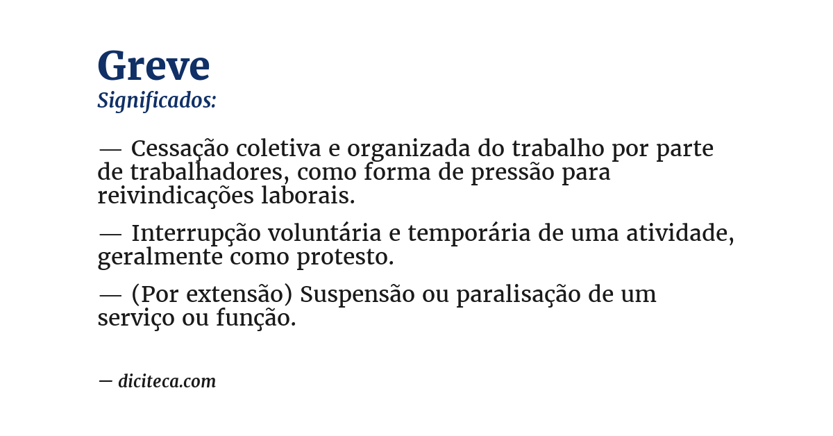 Significado de greve