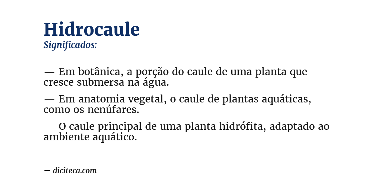 Significado de hidrocaule